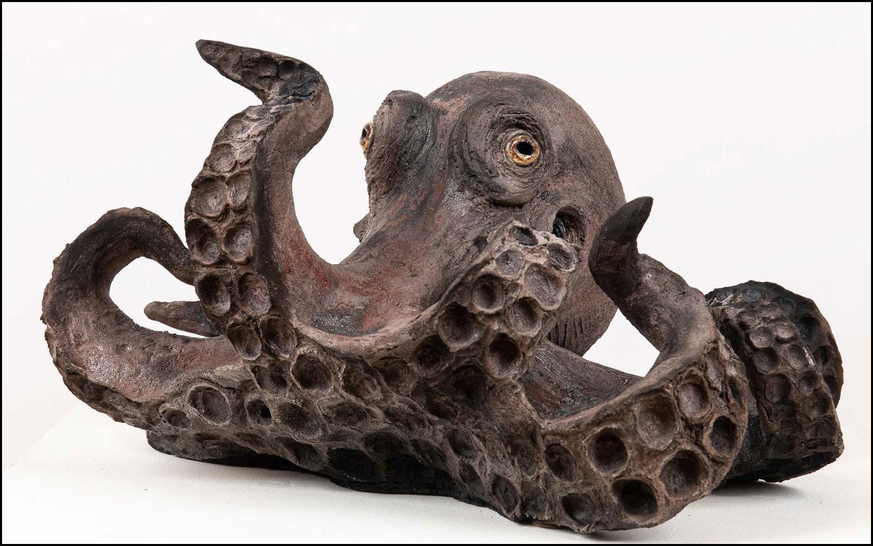 Octopus - Raku ceramic - 25x45 cm