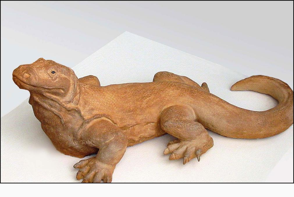 Dragon de Komodo - Grès - 85x40x32 cm